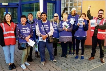 Birmingham home carers on strike, 9.10.18