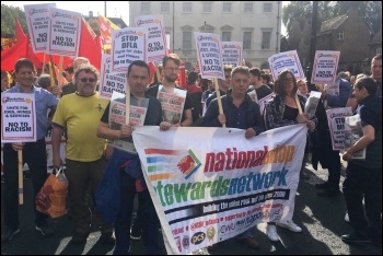 Socialist Party members marching against the far-right DFLA, 13.10.18, photo by Socialist Party