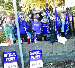 Ladywood Primary school strikers, October 2018, photo by A. Tice