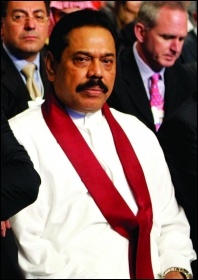 Reactionary PM Mahinda Rajapaksa, photo Nader Daoud-WEF/CC