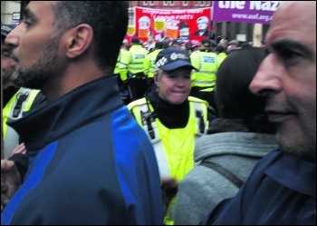 Protesters drive far right out of Liverpool, photo Roger Bannister