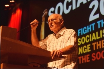 Peter Taaffe speaking at Socialism 2018, photo Mary Finch