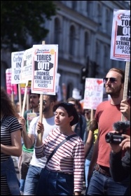 Tories Out! Demonstrating in June 2017, London, photo Mary Finch