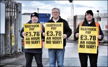 Liverpool seafarers demand better conditions, 30.11.18 , photo by Neill Dunne