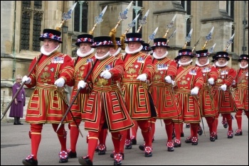 The Beefeaters are on the march! The Beefeaters are on the march!