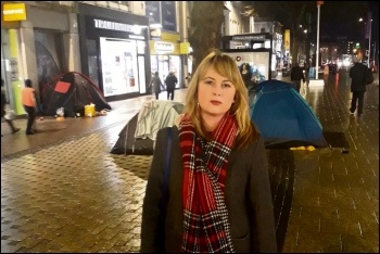 Cardiff Tory councillor Kathryn Kelloway calls for the razing of homeless tents, photo by Twitter @kathkelloway