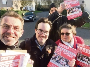 Out canvassing for the Socialist Party in Southampton's Coxford ward, January 2019, photo Nick Chaffey