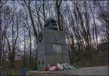 Karl Marx's grave following the attack