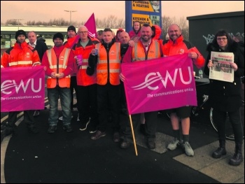 Manchester postal workers strike against bullying 22 February, photo Dane Yates