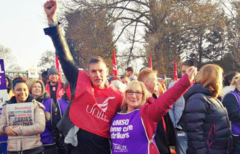 Birmingham bin workers and home care workers strike together, photo by Birmingham SP