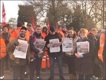 Friday 22nd February, Birmingham, Supporting the strike action of council employed bin workers - striking on the same day as home carers - in a day of joint action, photo by Birmingham SP