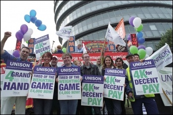 Council workers striking for better pay, photo by Paul Mattsson