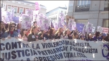 Over 2.5 million students emptied the classrooms on International Women's Day - 8th March - in the Spanish state, called out by Libres y Combativas., photo by Libres y Combativas