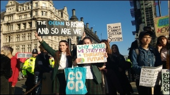 Young climate strikers in London 15 February, photo James Ivens