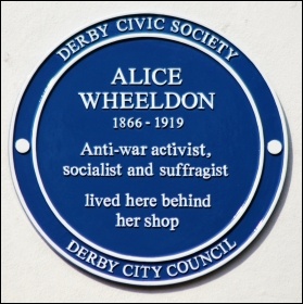 Alice Wheeldon's blue plaque in Derby, photo Russ Hamer/CC