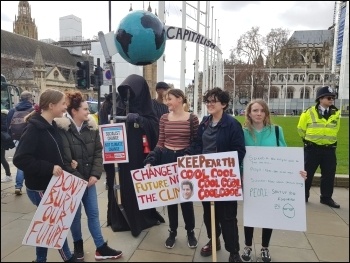 Getting ready for the 15 March climate protests, London, photo Isai Priya