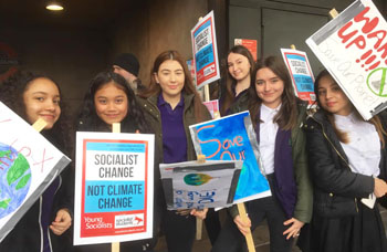 Protesters at the 15 March Climate Change protest in Central London 