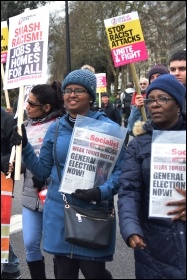 Socialist Party members on the anti-racism march 16 March 2019, photo Mary Finch Socialist Party members on the anti-racism march 16 March 2019, photo Mary Finch