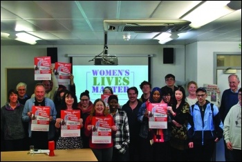 Leicester Women's Lives Matter meeting March 2019, photo Socialist Party