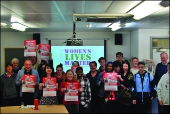 Leicester Women's Lives Matter meeting March 2019, photo Socialist Party Leicester Women's Lives Matter meeting March 2019, photo Socialist Party