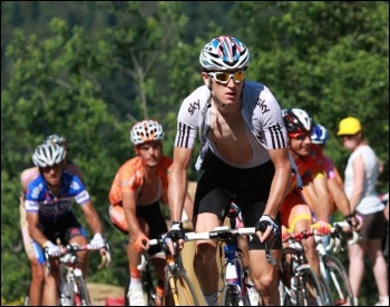 Geraint Thomas riding for Team Sky in the 2010 Tour de France