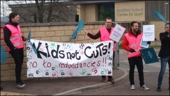 Bradfield school in Sheffield, strike of teachers, March 2019 