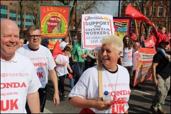 Demonstration to save Honda plant, Swindon, 30.3.19, photo S. German