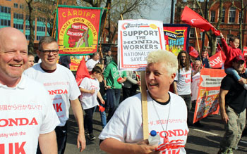 Demonstration to save the Swindon Honda plant, 30th March 2019, photo by S. German