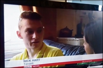 Socialist Party member Nick Hart on BBC news