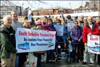 The freedom riders' five-year rally, 1.4.19, photo by South Yorkshire Freedom Riders