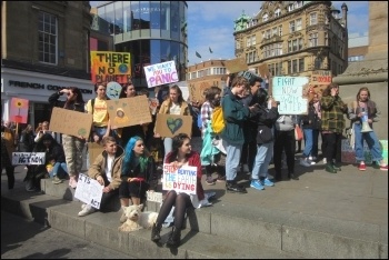 Newcastle climate demo, 12.4.19, photo by Elaine Brunskill