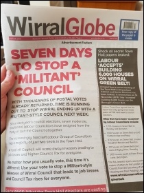 The anti-Militant wraparound on the Wirral Globe