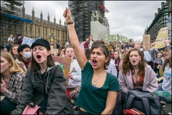 School students fighting for system change on the climate strikes, photo by Paul Mattsson