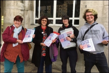 Socialist Party members outside SOR conference, 28-30.4.19