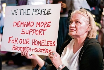 Tory and Blairite austerity has driven up homelessness, photo by Paul Mattsson