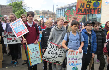 Climate change protesters in Newcastle, 24 March 2019, photo by Elaine Brunskill