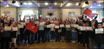 Strike meeting of Mitie workers at Sellafield nuclear power plant, photo 