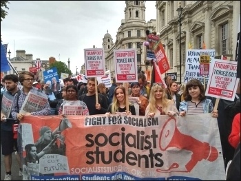 Socialist Students marching, photo Naomi Byron