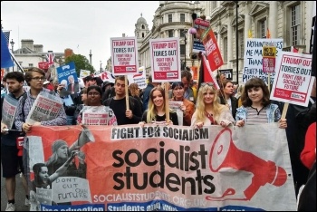 Marching against Trump in London, 4.6.19, photo by Naomi Byron