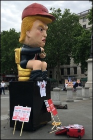 Protesting against Trump in London, 4.6.19, photo by Sarah Sachs-Eldridge