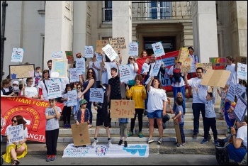 Protesting against Send education cuts in Waltham Forsest, photo Waltham Forest Socialist Party