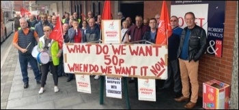 Bus workers on strike, Preston & Chorley Stagecoach