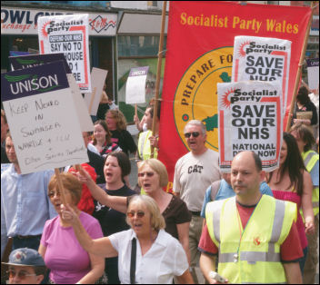 Marching through Swansea to save NHS services