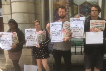 Socialist Party members protest outside the Nigerian embassy in London, 6.6.19, photo by Ian Pattison