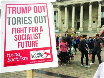 Protesting against Donald Trump's D-Day visit to Portsmouth 5 June 2019, photo Nick Chaffey