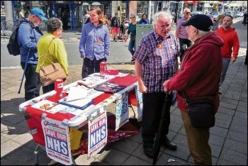 Campaigning on the NHS in Newton Abbot, photo by Richard Worth