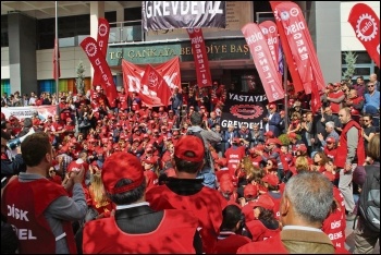 Turkish unions have organised protests in defence of workers' rights, photo CWI
