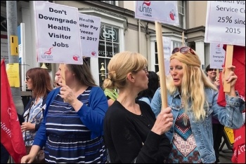 Health visitors on strike in Lincolnshire, 15.7.19, photo by Jon Dale