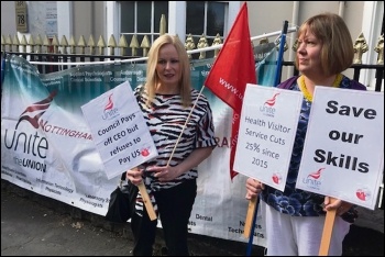 Health visitors on strike in Lincolnshire, 15.7.19, photo by Jon Dale