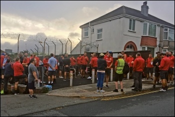 Plymouth Royal Mail workers on strike against bullying management, 24-26.7.19, photo Ryan Aldred